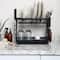 Household Essentials 12" Black Metal 2-Tier Countertop Caddy with Cutouts